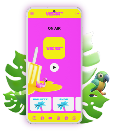 Telefono con App di Radio Vibra FM